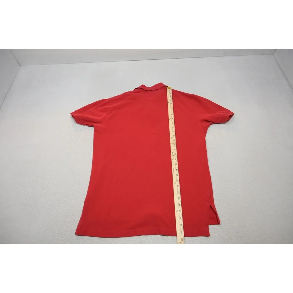 Polo‎ Ralph Lauren Polo Shirt Mens Medium Red Short Sleeve Cotton Pique Good